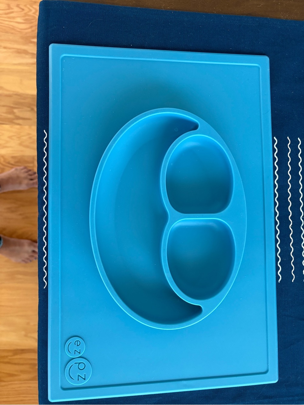 Blue Suction Placemat & Divided Plate